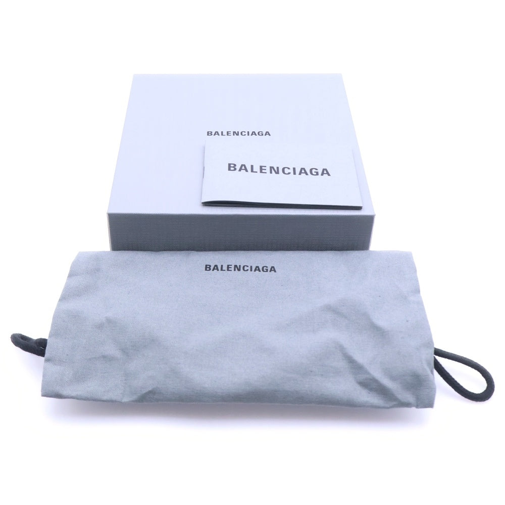 BALENCIAGA(バレンシアガ) キャッシュ ミニウォレット 三つ折り財布 コインケース シルバー×ラメ レザー 593813 シルバー金具