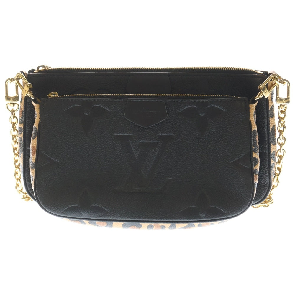 LOUIS VUITTON(ルイヴィトン) アンプラント ミュルティ ポシェットアクセソワール 2WAYバッグ ハンドバッグ ショルダーバッグ チェーンバッグ ブラック×ブラウン レザー M58520 ゴールド金具 レディース