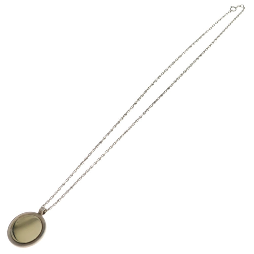 TIFFANY & Co.(ティファニー) ロゴ刻印チェーンコインネックレス 18KT×925 ゴールド×シルバー レディース