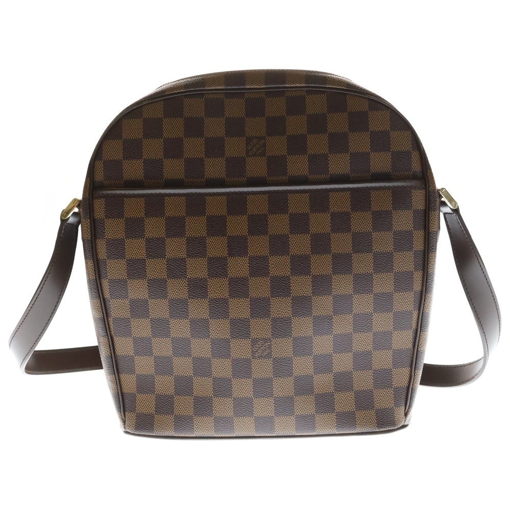 LOUIS VUITTON(ルイヴィトン) ダミエ イパネマGM ショルダーバッグ ブラウン レザー×PVC N51292 ゴールド金具