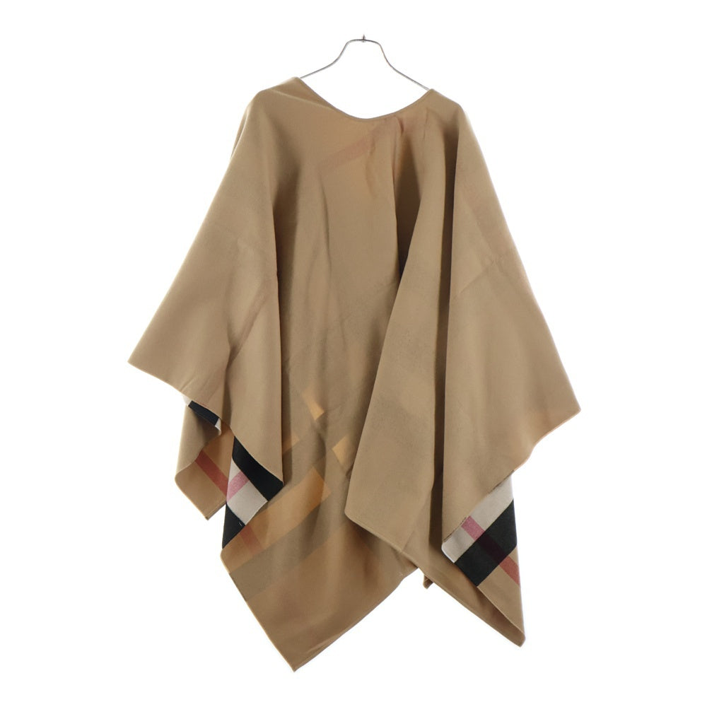 BURBERRY(バーバリー) 裏地ノバチェック総柄 ウール ポンチョ ベージュ 4029406 レディース