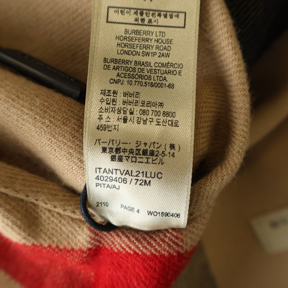 BURBERRY(バーバリー) 裏地ノバチェック総柄 ウール ポンチョ ベージュ 4029406 レディース