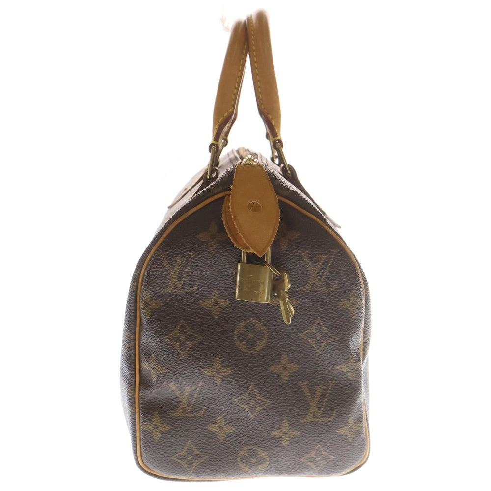 LOUIS VUITTON(ルイヴィトン) モノグラム スピーディ25 ボストンバッグ ミニバッグ ブラウン レザー×PVC M41528 ゴールド金具 レディース