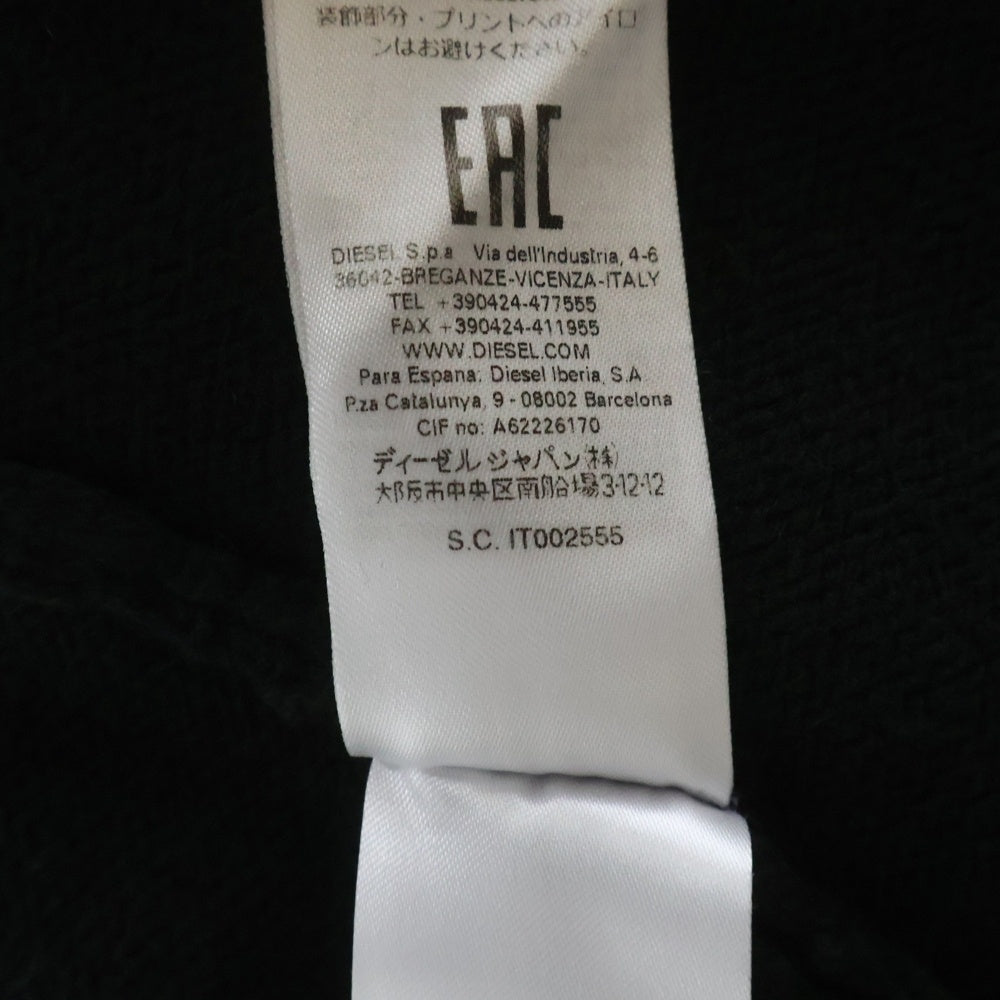 DIESEL(ディーゼル) ロゴジャガード プルオーバー クルーネック 長袖ニット セーター ブラック