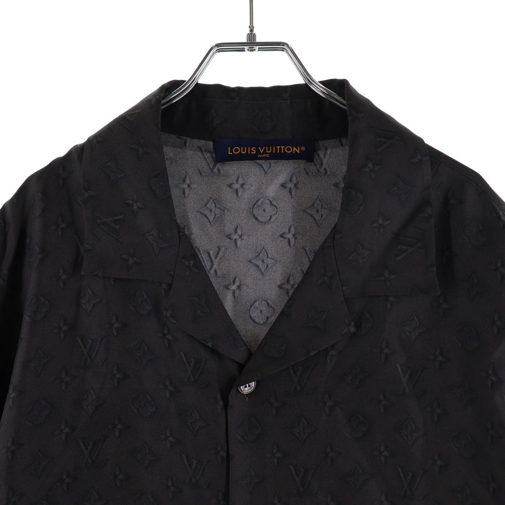 LOUIS VUITTON(ルイヴィトン) プリンテッド モノグラム 半袖シルクシャツ ブラウン HSS70W