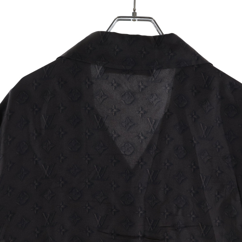 LOUIS VUITTON(ルイヴィトン) プリンテッド モノグラム 半袖シルクシャツ ブラウン HSS70W
