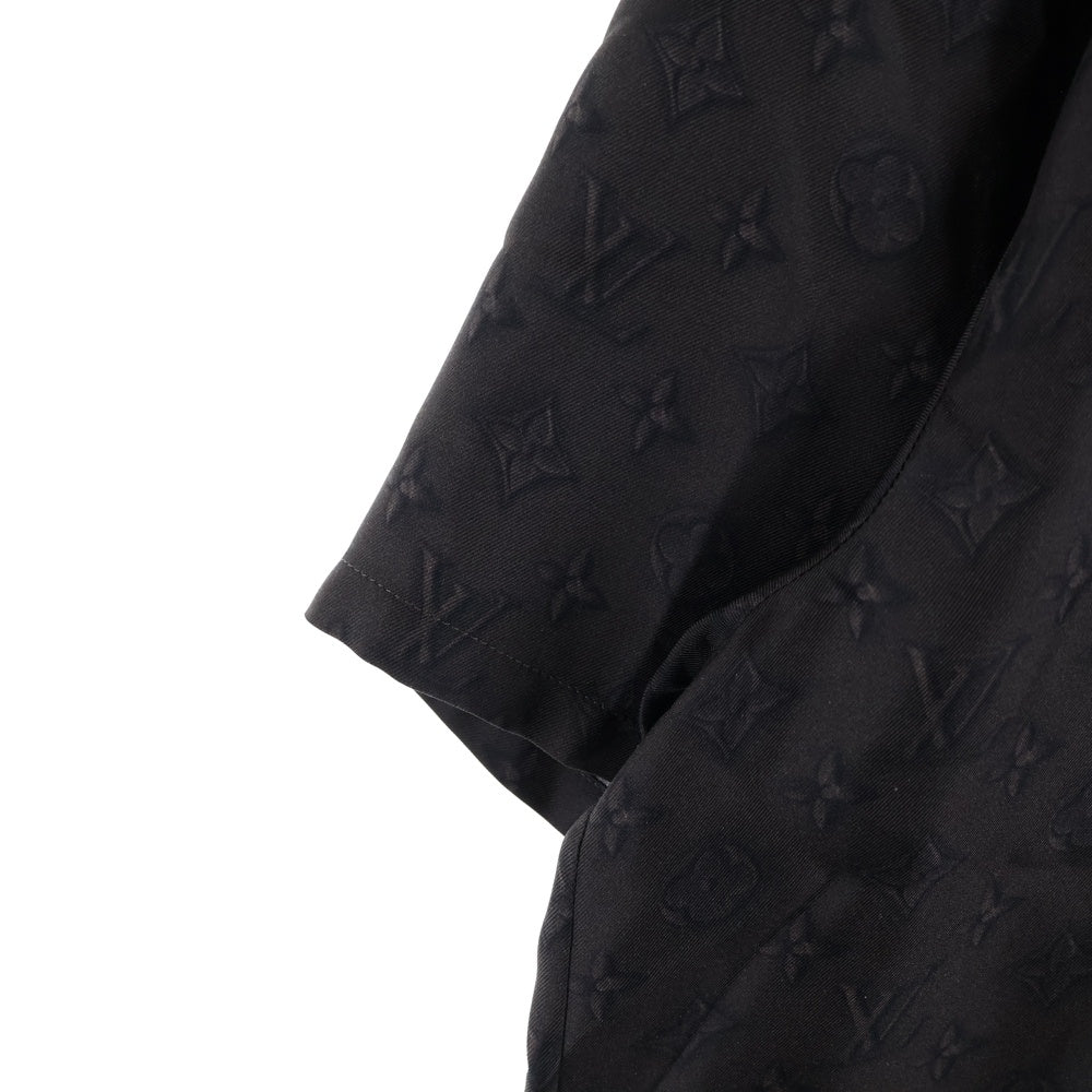 LOUIS VUITTON(ルイヴィトン) プリンテッド モノグラム 半袖シルクシャツ ブラウン HSS70W