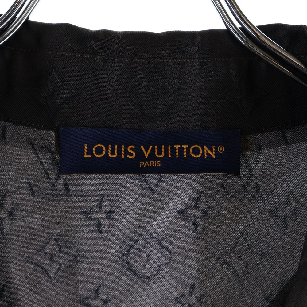 LOUIS VUITTON(ルイヴィトン) プリンテッド モノグラム 半袖シルクシャツ ブラウン HSS70W