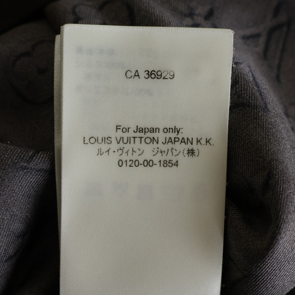LOUIS VUITTON(ルイヴィトン) プリンテッド モノグラム 半袖シルクシャツ ブラウン HSS70W