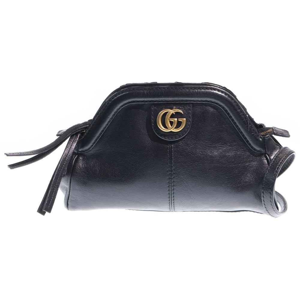 GUCCI グッチ GGマーモント リベル スモール ショルダーバッグ ブラック レザー 524620 ゴールド金具 GUCCI(グッチ) GGマーモント リベル スモール ショルダーバッグ