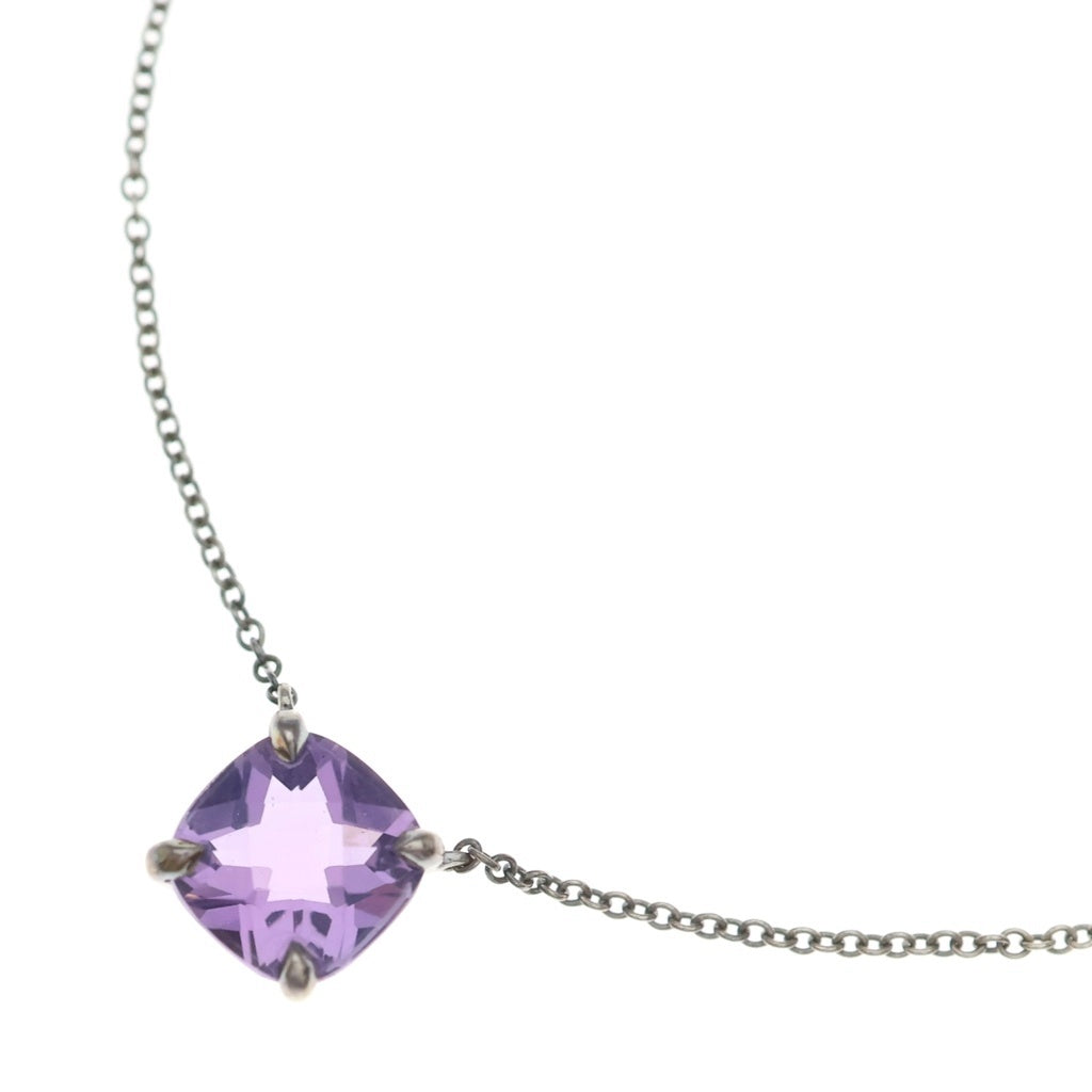 TIFFANY & Co.(ティファニー) スパークラー アメジスト SV925 ネックレス ペンダント チェーン シルバー×パープル レディース