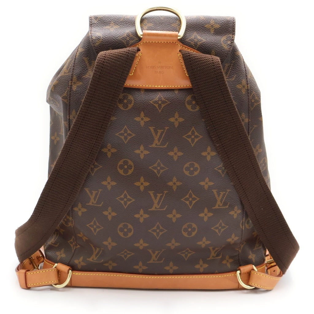LOUIS VUITTON(ルイヴィトン) モノグラム モンスリMM リュックサック バックパック ブラウン PVCレザー M51136 ゴールド金具 レディース