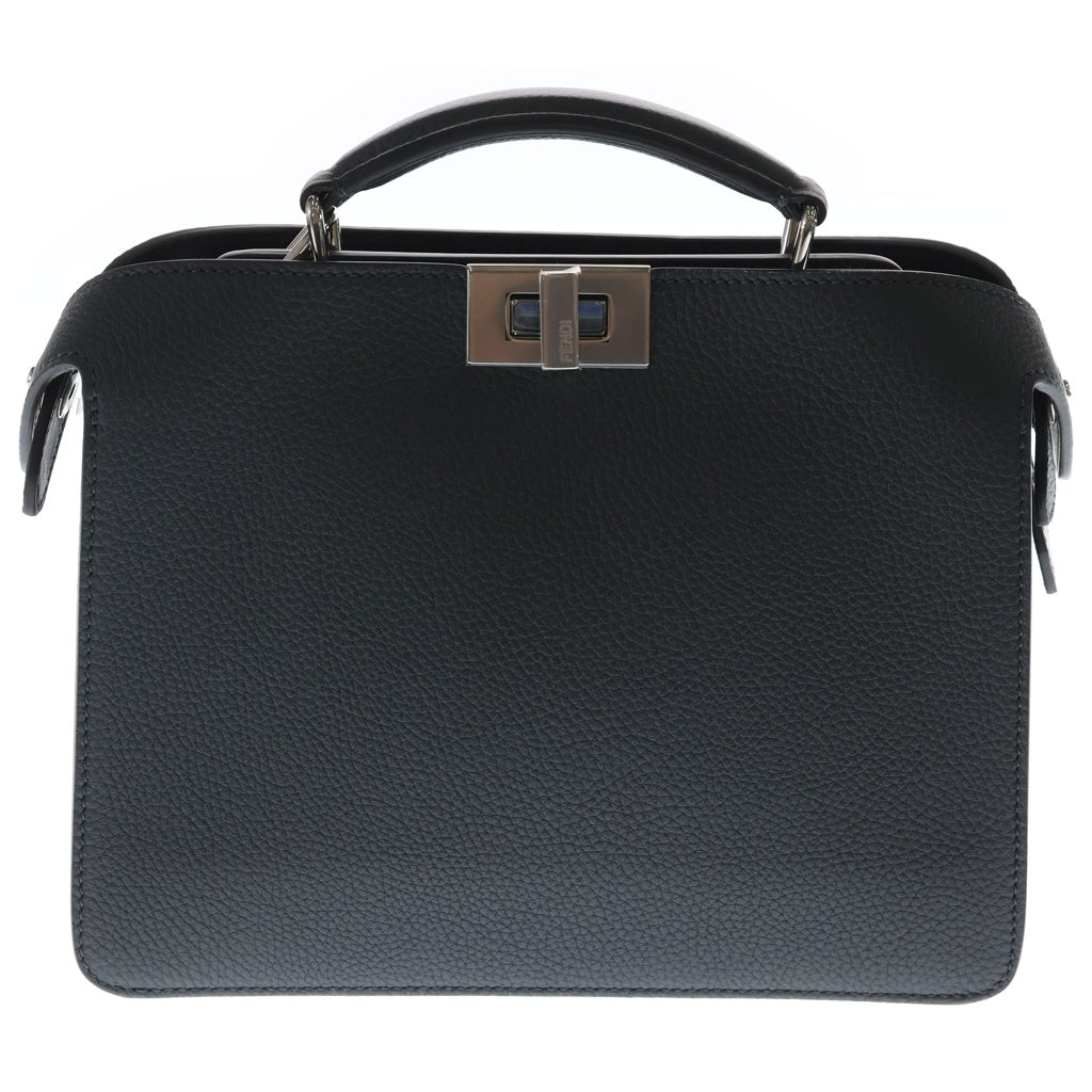 FENDI(フェンディ) ピーカブー ISEEU スモール 2WAYハンドバッグ ショルダーバッグ ダークグレー レザー 7VA530 シルバー金具 レディース