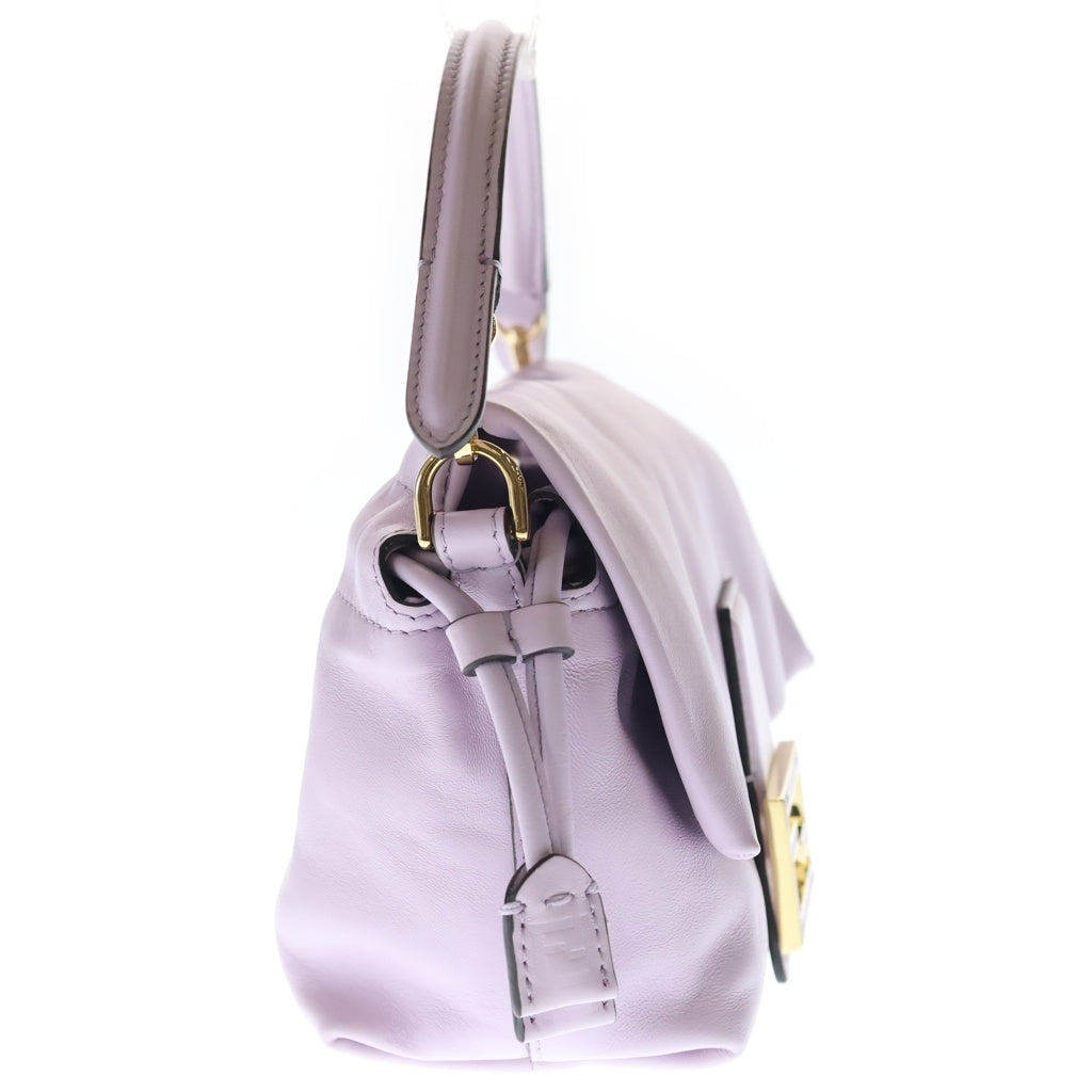 FENDI(フェンディ) マンマバケット ナッパレザー ショルダーバッグ ミニバッグ ライトパープル レザー 8BS105 ゴールド金具 レディース