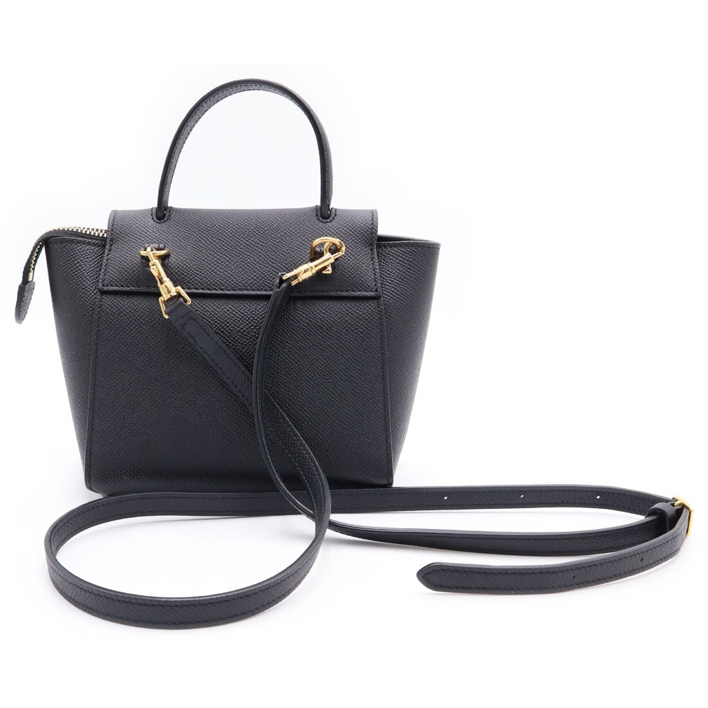 CELINE(セリーヌ) ベルトバッグ ハンドバッグ ピコ 2WAYバッグ ハンドバッグ ショルダーバッグ ブラック レザー ゴールド金具 レディース