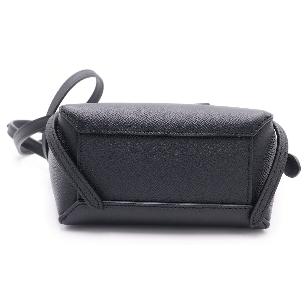 CELINE(セリーヌ) ベルトバッグ ハンドバッグ ピコ 2WAYバッグ ハンドバッグ ショルダーバッグ ブラック レザー ゴールド金具 レディース