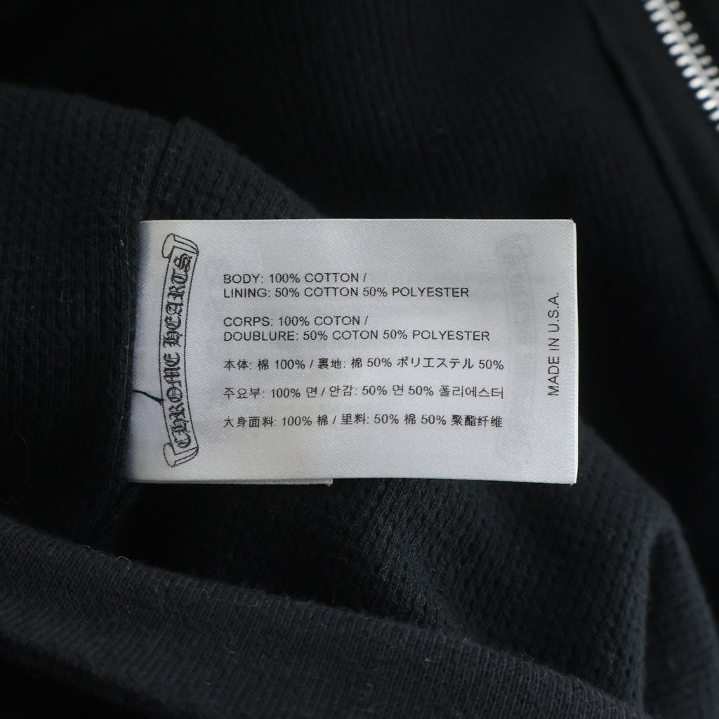CHROME HEARTS(クロムハーツ) ダガージップ バックホースシュープリント ジップアップスウェットパーカー フーディー ブラック #L