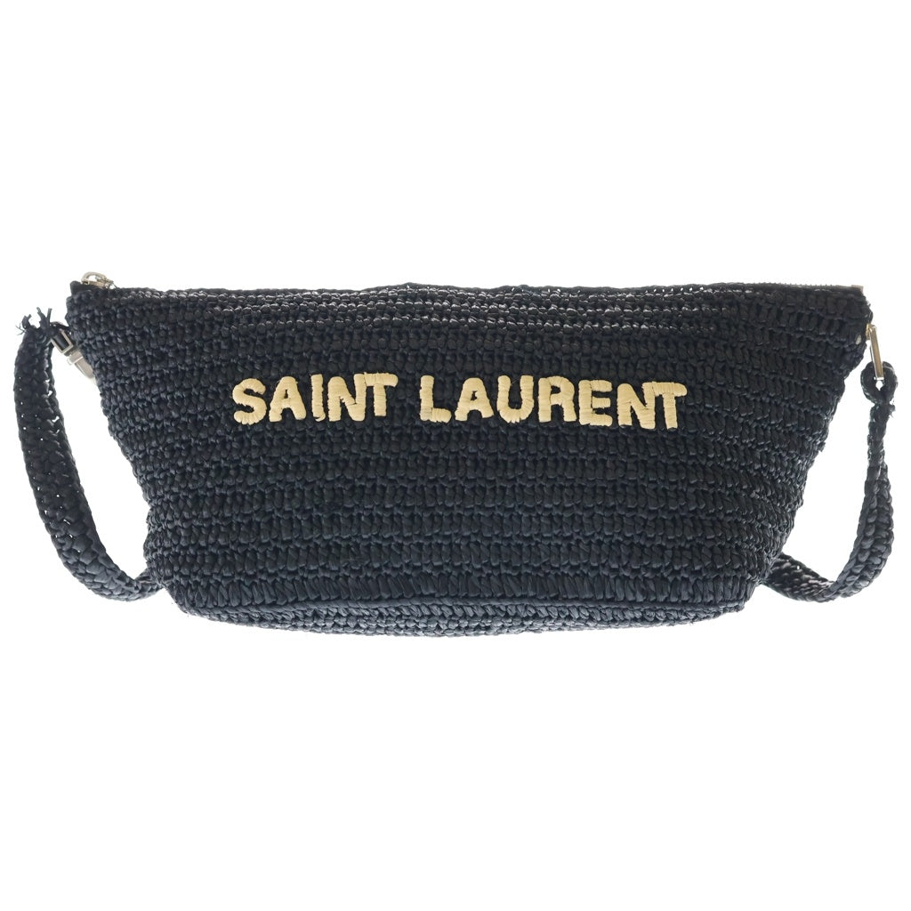 SAINT LAURENT PARIS(サンローランパリ) ル・ラフィア クロスボディバッグ ショルダーバッグ ブラック GUE667490・1122 シルバー金具 レディース