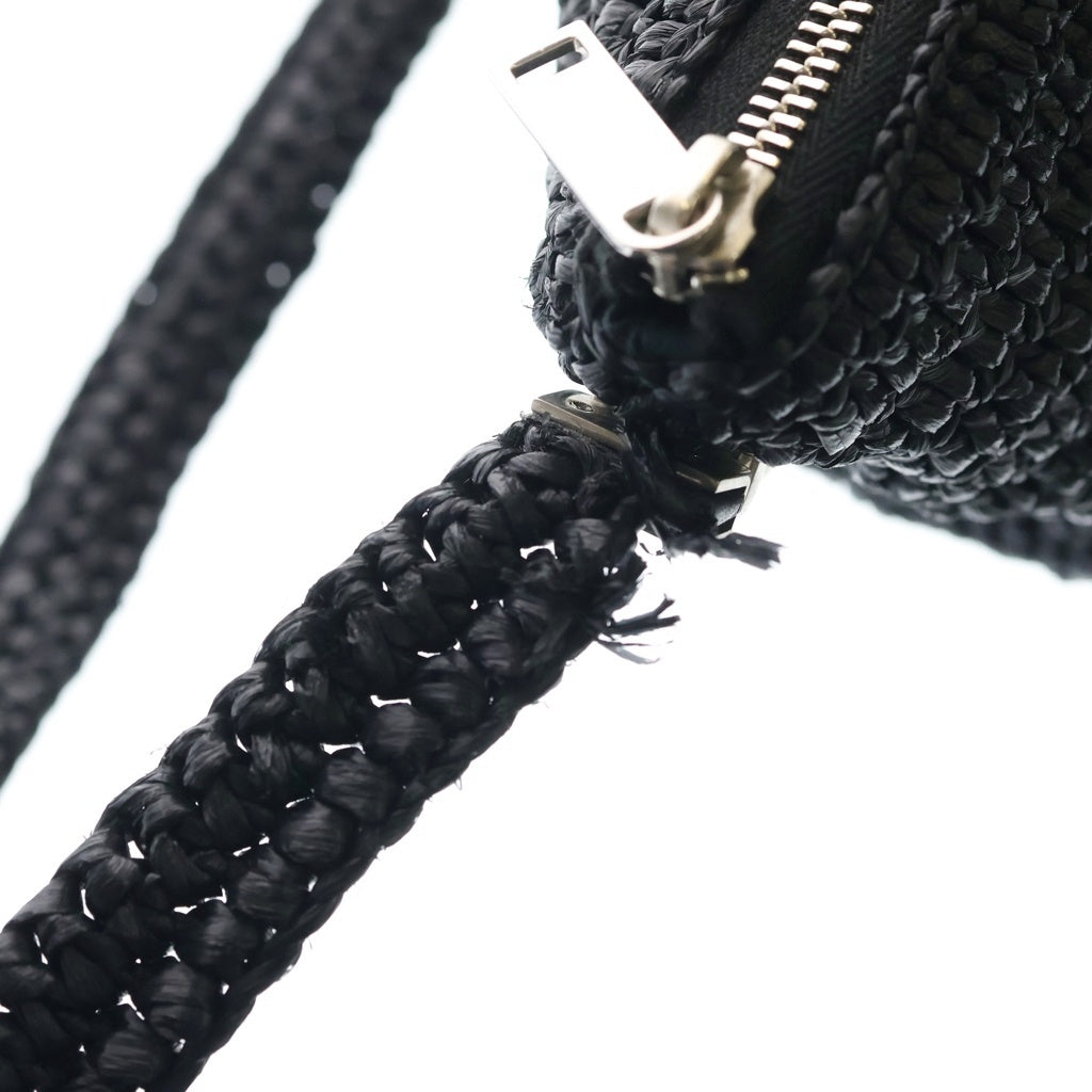 SAINT LAURENT PARIS(サンローランパリ) ル・ラフィア クロスボディバッグ ショルダーバッグ ブラック GUE667490・1122 シルバー金具 レディース