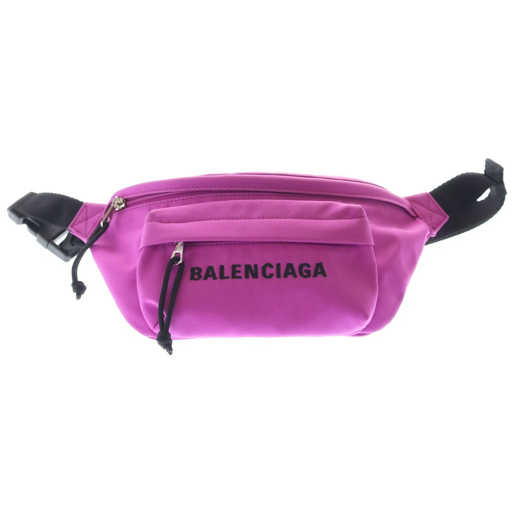 BALENCIAGA(バレンシアガ) ロゴ刺繍 ボディバッグ ショルダーバッグ ウエストバッグ パープル ナイロン 569978 レディース