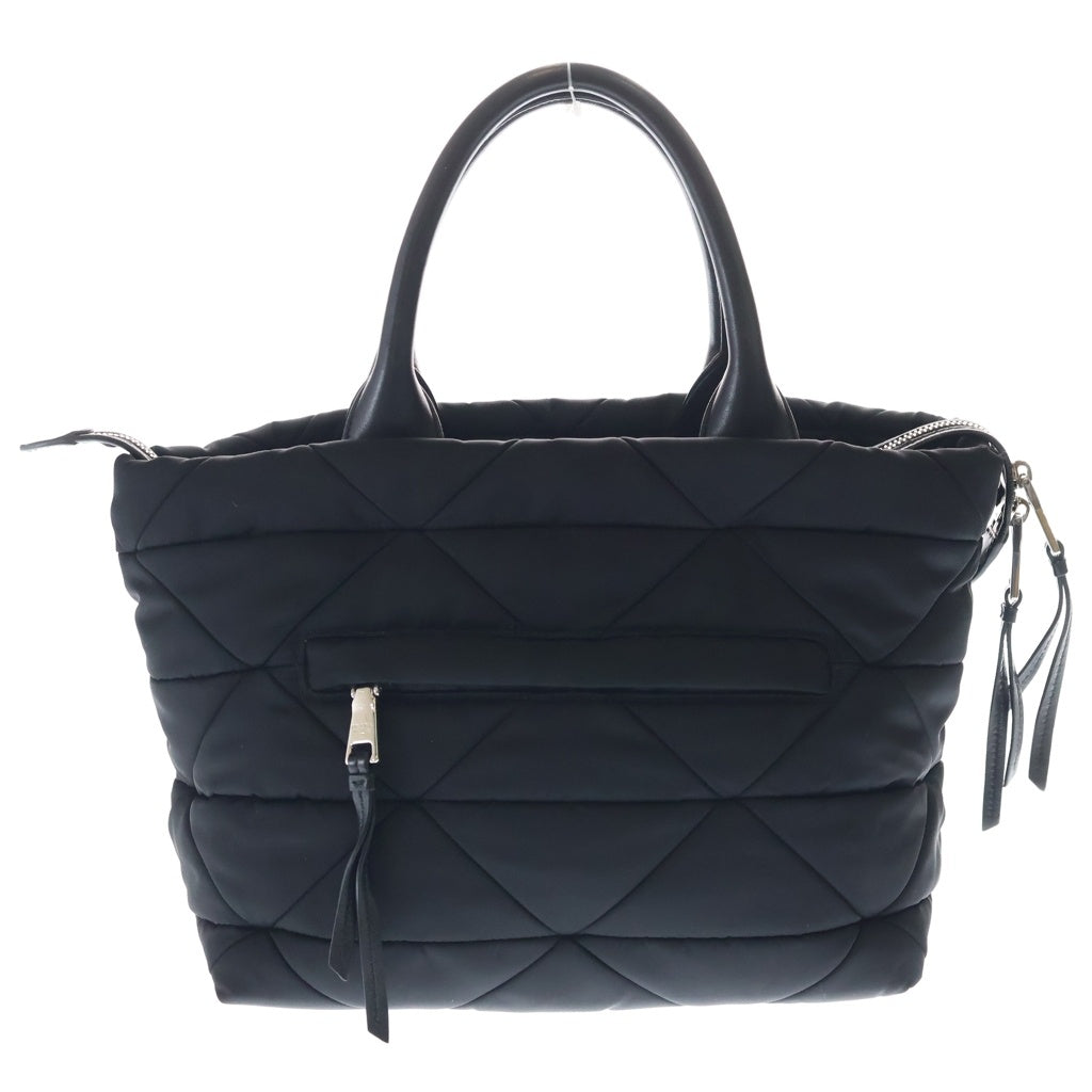 PRADA(プラダ) リナイロン ミディアムパデット 2WAYバッグ ハンドバッグ ショルダーバッグ ブラック レザー×ナイロン 1BG436 シルバー金具 レディース