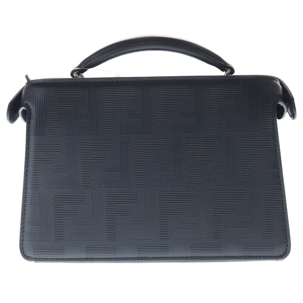 FENDI(フェンディ) ピーカブ アイシーユー エッククロス 2wayハンドバッグ ショルダーバッグ ブラック レザー 7VA582 シルバー金具 レディース