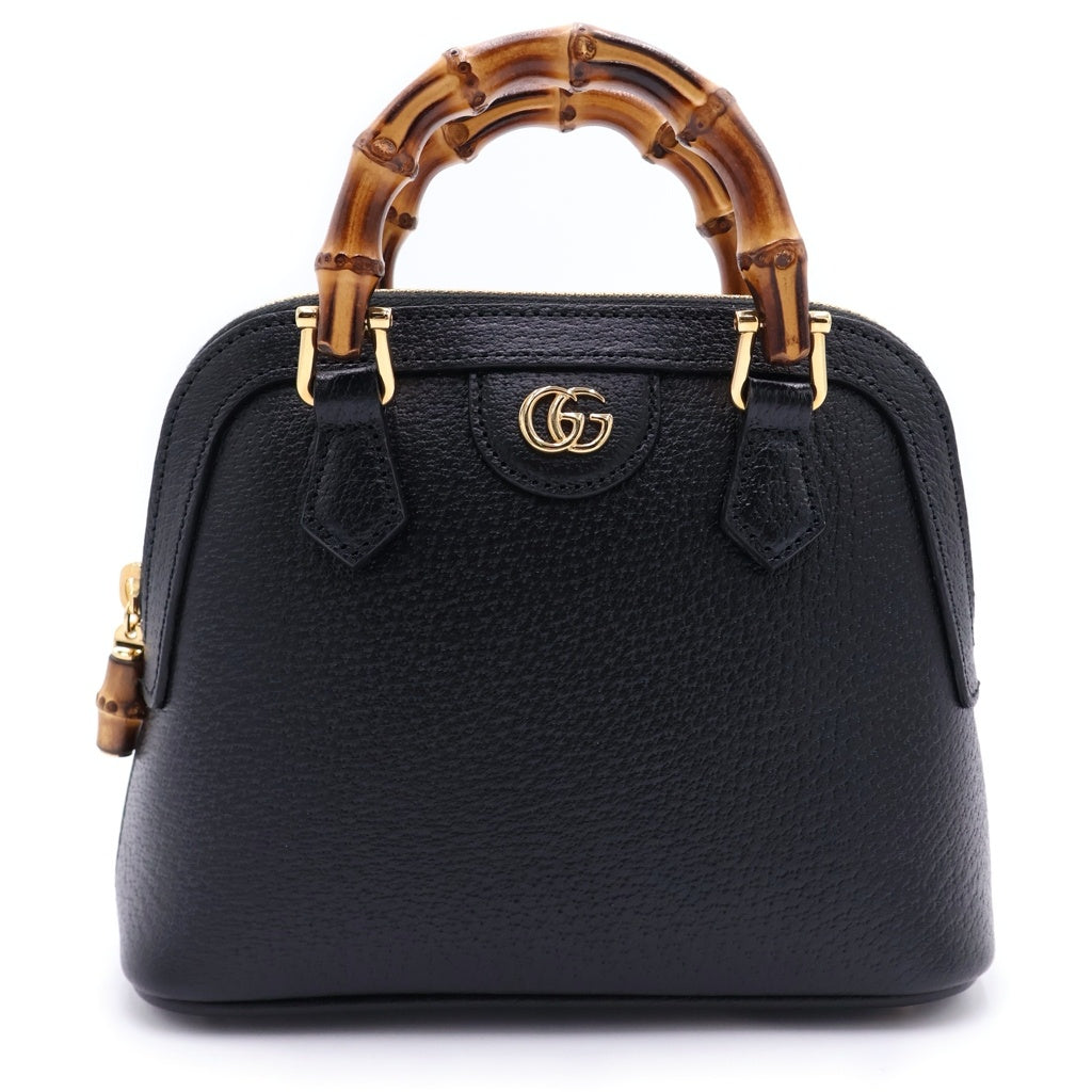 GUCCI(グッチ) ダイアナ バンブー レザー 2wayハンドバッグ ショルダーバッグ ブラック 715775 レディース