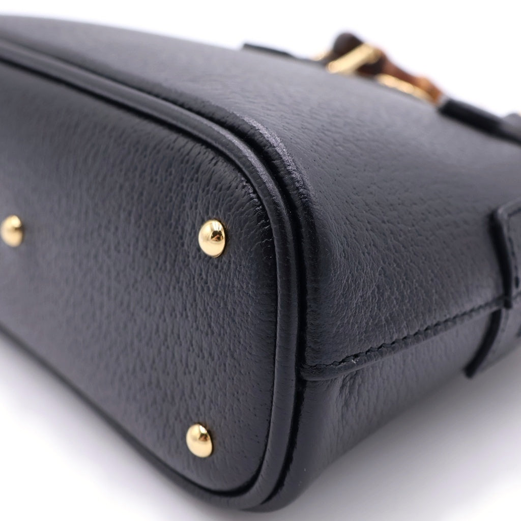 GUCCI(グッチ) ダイアナ バンブー レザー 2wayハンドバッグ ショルダーバッグ ブラック 715775 レディース