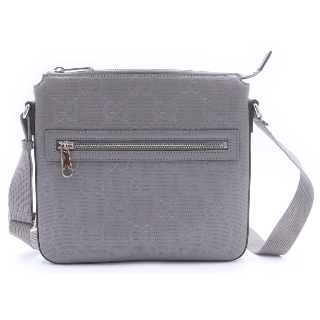 GUCCI(グッチ) GGエンボス レザー ショルダーバッグ グレー 406410 レディース