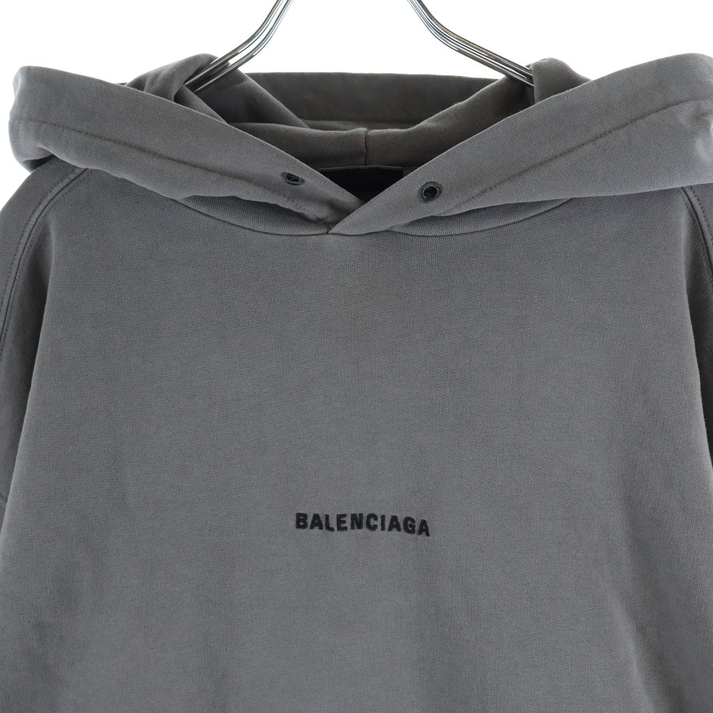 BALENCIAGA(バレンシアガ) フロントロゴ刺しゅう プルオーバーパーカー フーディー グレー 600583