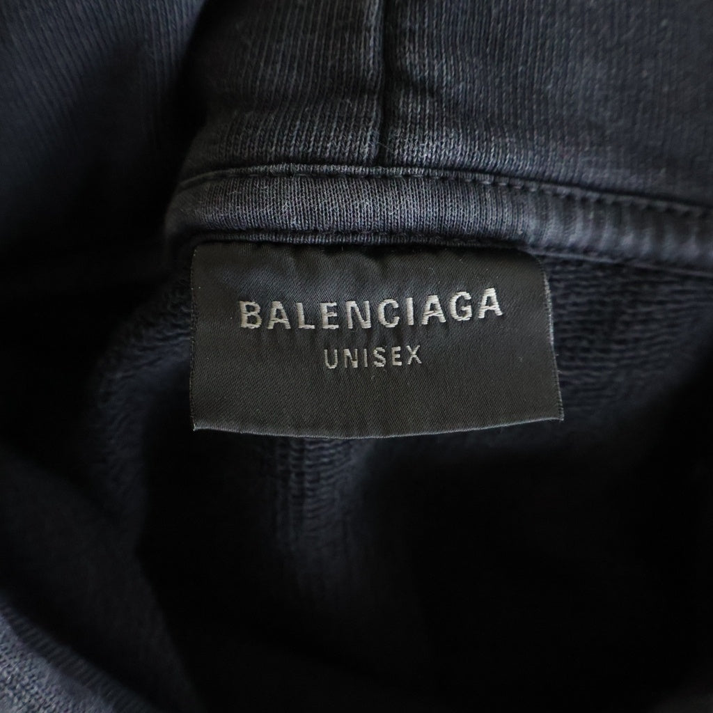 BALENCIAGA(バレンシアガ) 24AW Tropical Round Hoodie トロピカルラウンドフーディー プルオーバーパーカー ブラック 761458
