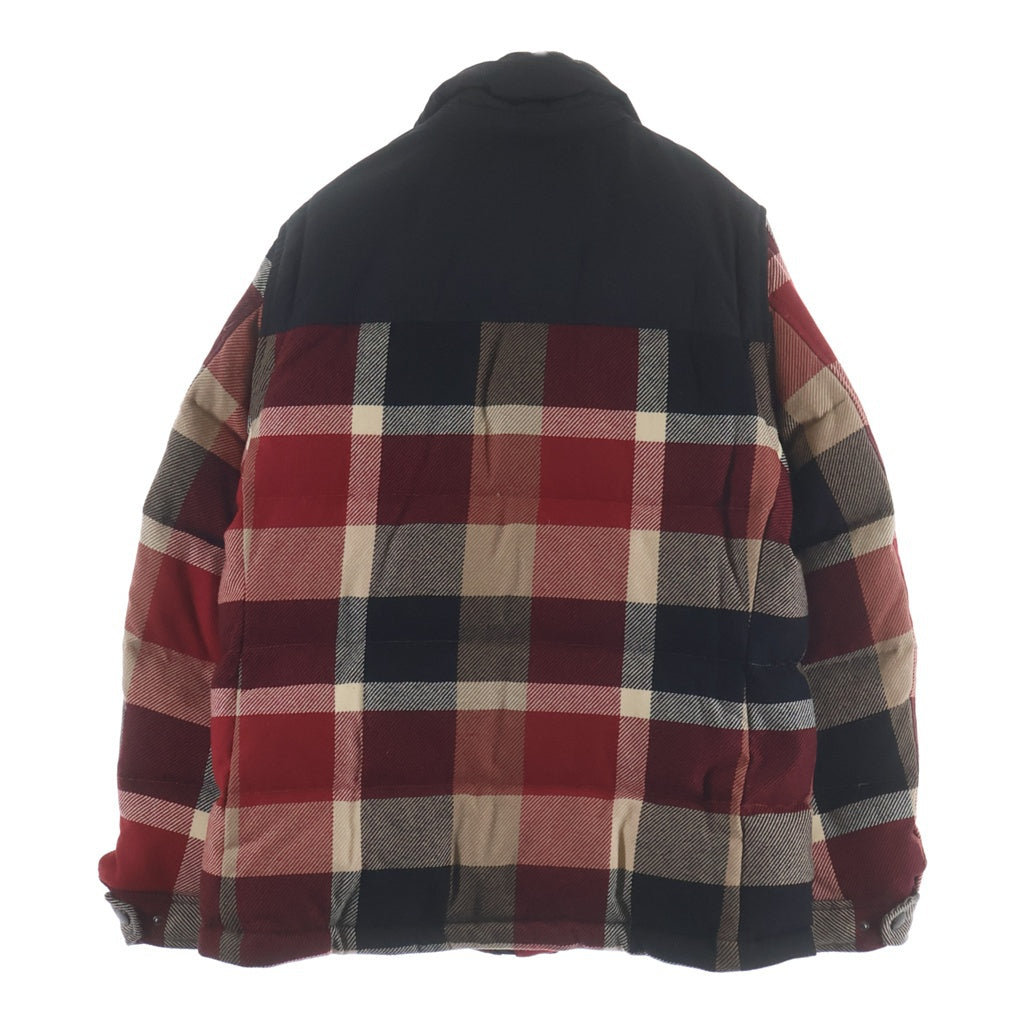 BLACK LABEL CRESTBRIDGE(ブラックレーベルクレストブリッジ) クレストブリッジ クレス チェック柄 ダウンジャケット ナイロン切り替え ブラック/レッド/ベージュ