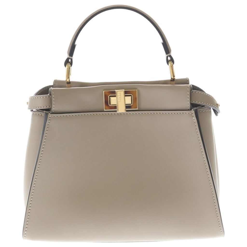 FENDI(フェンディ) ミニ ピーカブー レザー 2WAY ハンドバッグ ショルダーバッグ 8BN244 グレージュ レディース