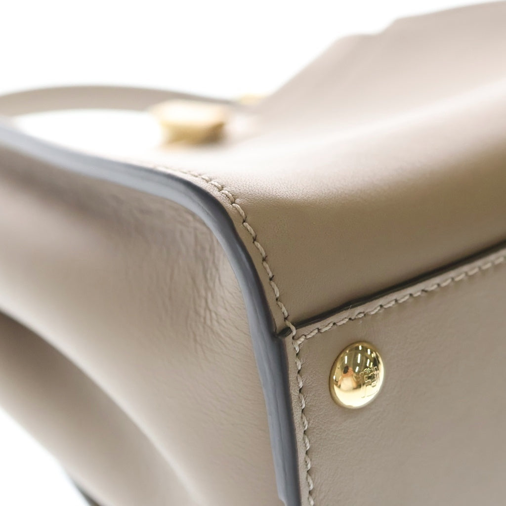 FENDI(フェンディ) ミニ ピーカブー レザー 2WAY ハンドバッグ ショルダーバッグ 8BN244 グレージュ レディース
