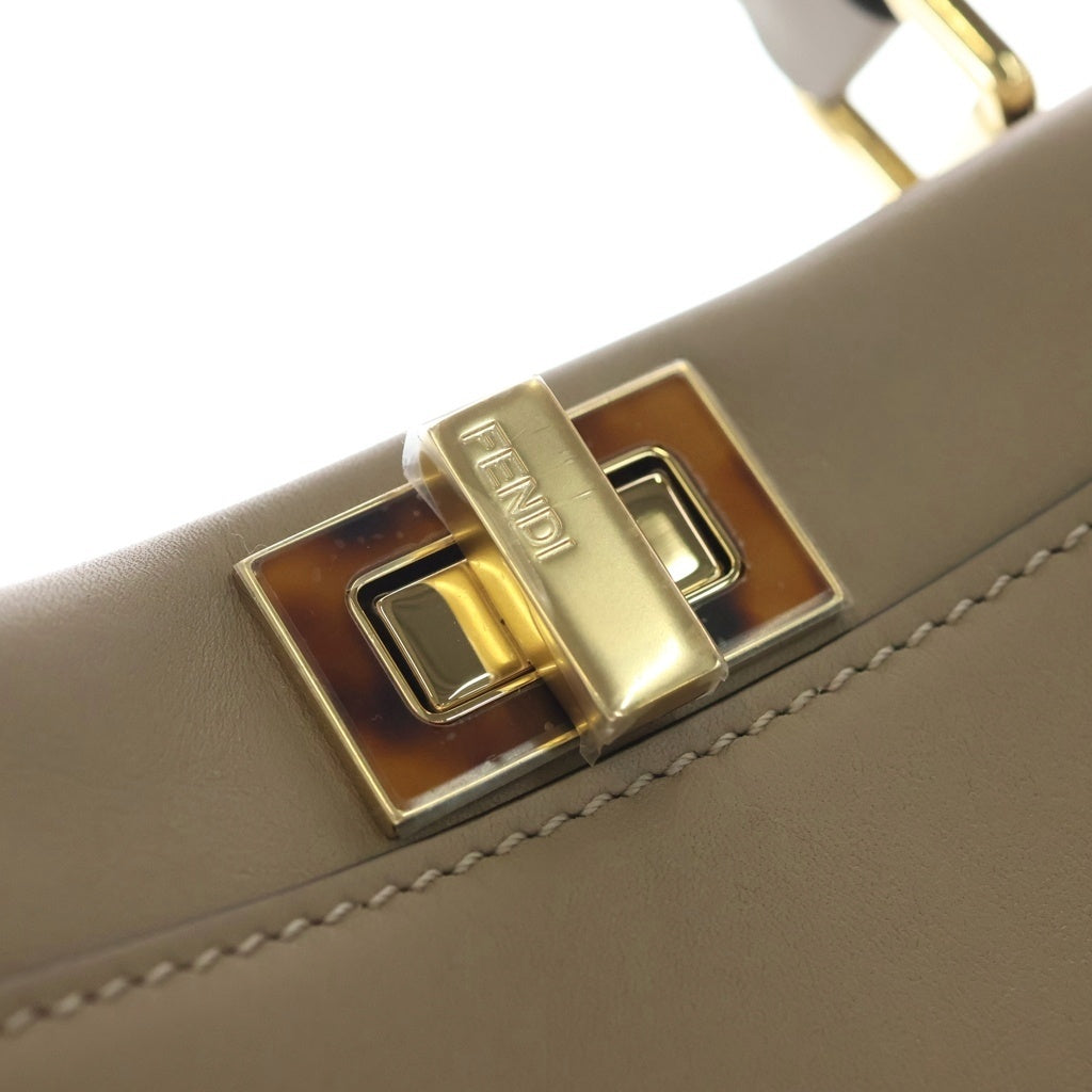FENDI(フェンディ) ミニ ピーカブー レザー 2WAY ハンドバッグ ショルダーバッグ 8BN244 グレージュ レディース