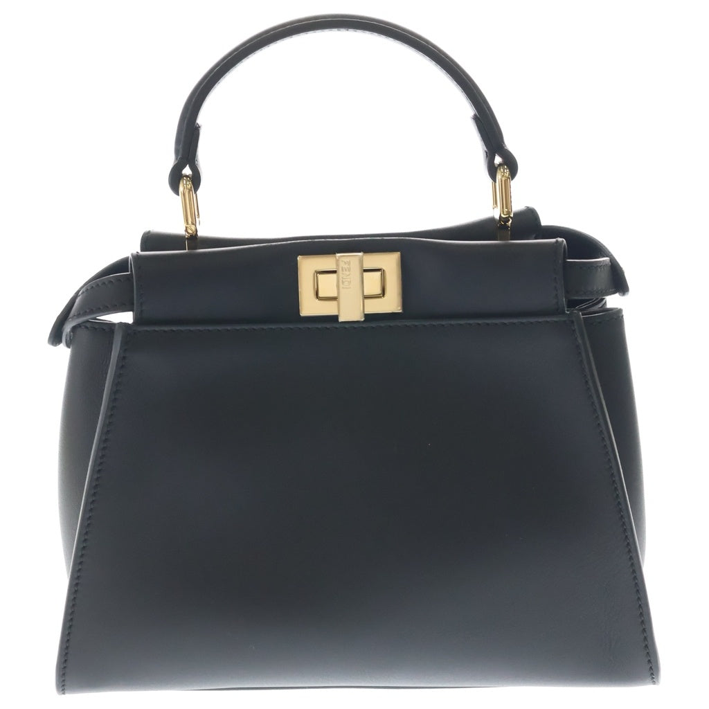 FENDI(フェンディ) ピーカブー セレリア ミニ レザー 2WAY ハンド ショルダーバッグ ゴールド金具 ブラック 8BN244 レディース