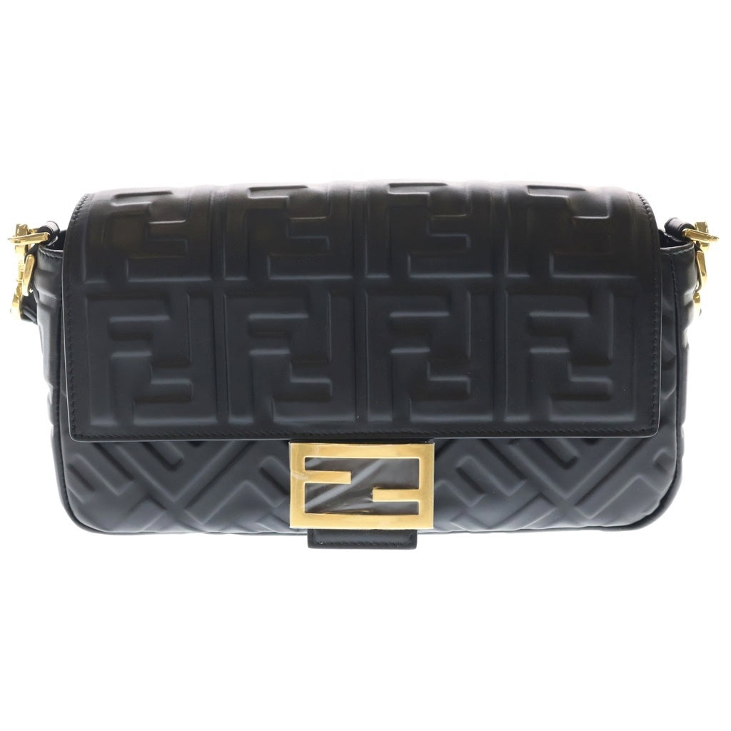 FENDI(フェンディ) ズッカ マンマバゲット レザー 2WAY ショルダーバッグ ハンドバッグ 8BR600 ブラック レディース