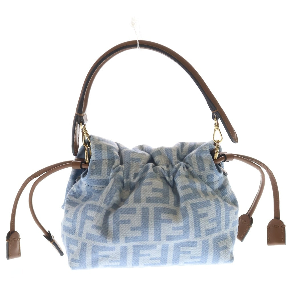FENDI(フェンディ) マンマバゲット スモール デニム ズッカ柄 FFデニム 2WAY ハンドバッグ ショルダーバッグ 8BS105 ブルー/ブラウン レディース