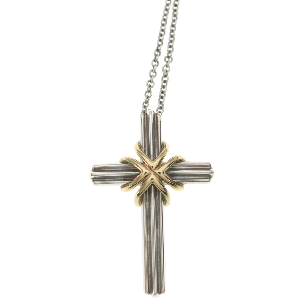 TIFFANY & Co.(ティファニー) シグネチャー クロスネックレス ペンダント ゴールド/シルバー Au750 Ag925 レディース