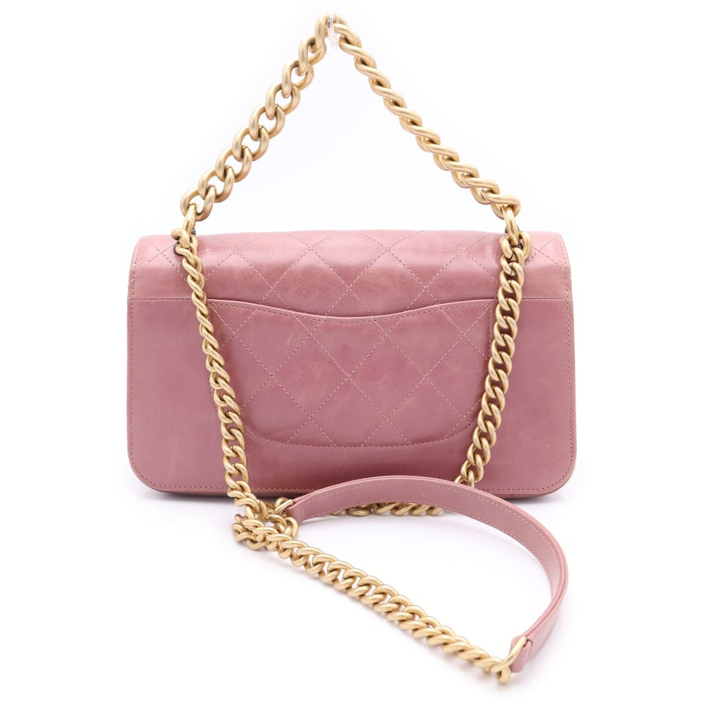 CHANEL(シャネル) マトラッセ シングルフラップ カーフスキン ゴールド金具 ターンロック 2WAY チェーン ハンドバッグ ショルダーバッグ モーヴピンク ピンク系 レディース