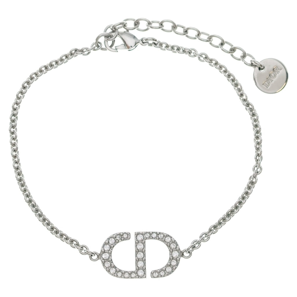 Christian Dior(クリスチャンディオール) PETIT CD プチ ロゴ ラインストーン チェーン ブレスレット シルバー B1940WOMCY D001 レディース
