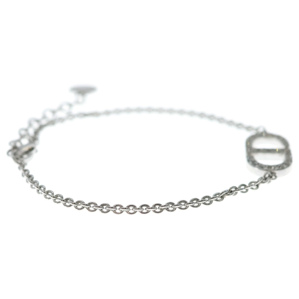 Christian Dior(クリスチャンディオール) PETIT CD プチ ロゴ ラインストーン チェーン ブレスレット シルバー B1940WOMCY D001 レディース