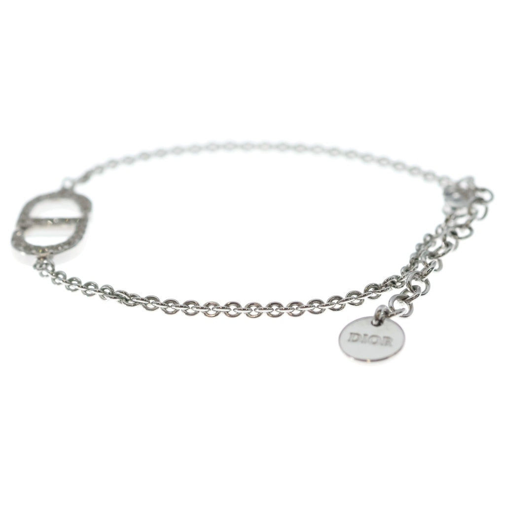 Christian Dior(クリスチャンディオール) PETIT CD プチ ロゴ ラインストーン チェーン ブレスレット シルバー B1940WOMCY D001 レディース