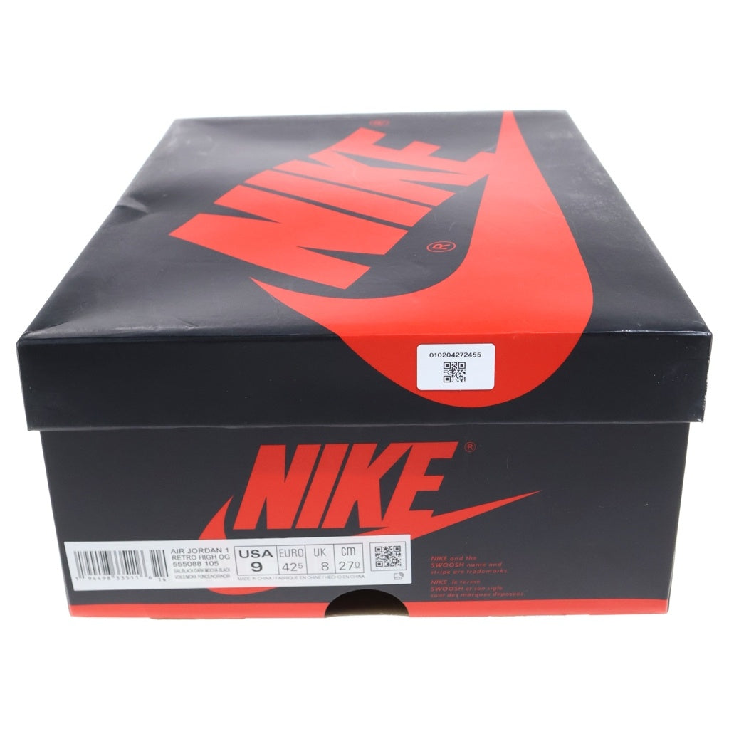 NIKE(ナイキ) エアジョーダン1 ハイ OG セイル/ダークモカ/ブラック 555088-105 箱