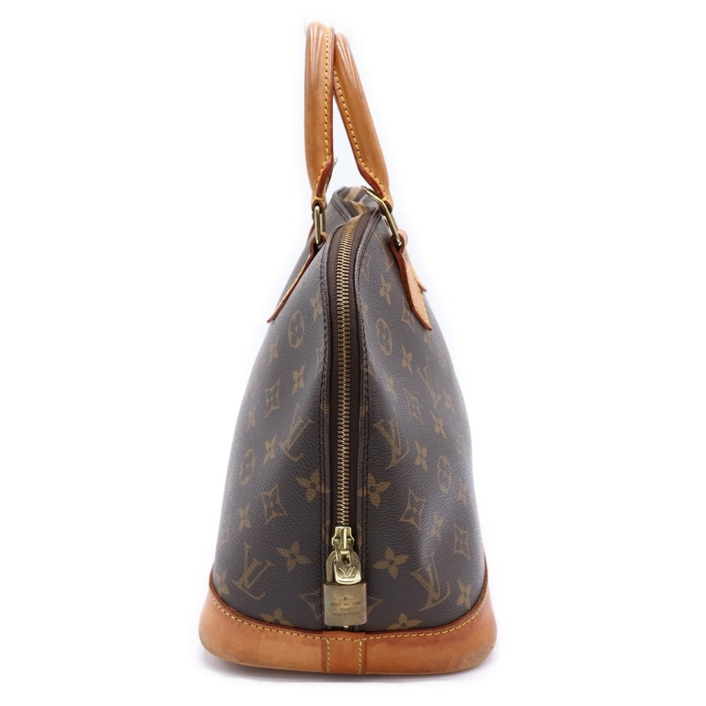 LOUIS VUITTON(ルイヴィトン) モノグラム アルマ ハンドバッグ ブラウン レザー×PVC M51130 ゴールド金具