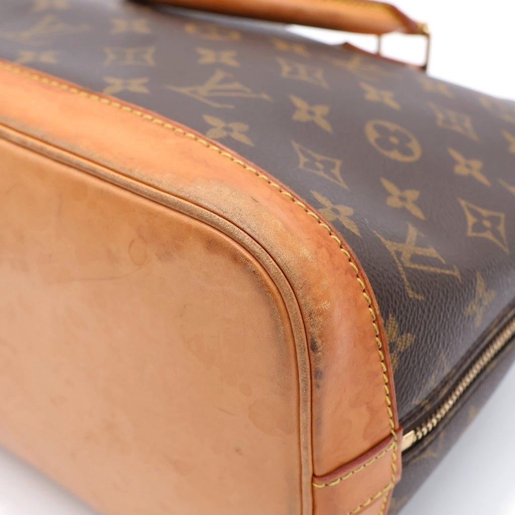LOUIS VUITTON(ルイヴィトン) モノグラム アルマ ハンドバッグ ブラウン レザー×PVC M51130 ゴールド金具