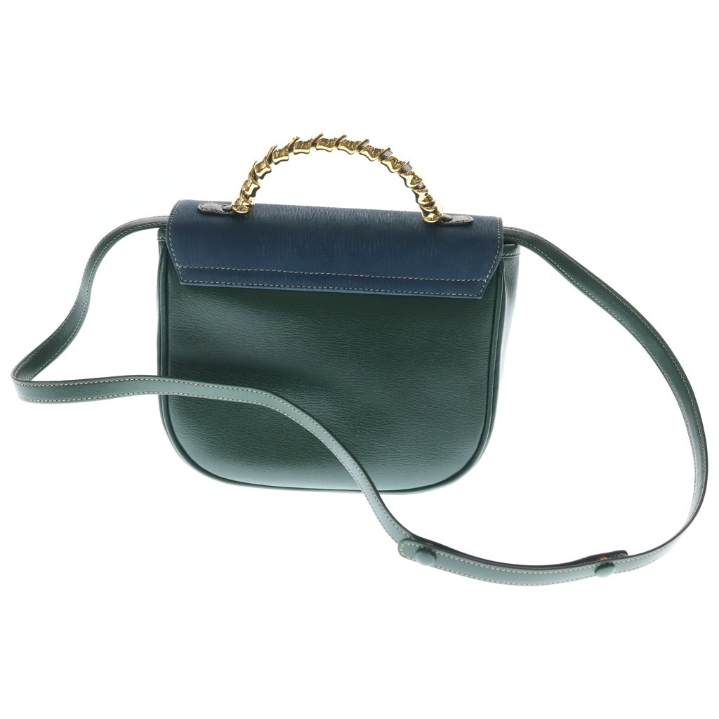 LOEWE(ロエベ) ベラスケス 2WAYバッグ ハンドバッグ ショルダーバッグ ブルー×グリーン レザー ゴールド金具 レディース