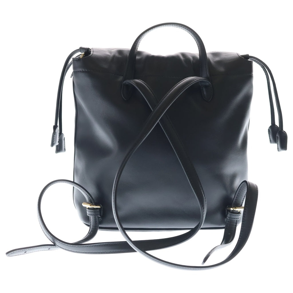 FENDI(フェンディ) バゲット FFロゴ バックパック リュックサック ブラック レザー 8BZ057AYJ1F0KUR ゴールド金具 レディース