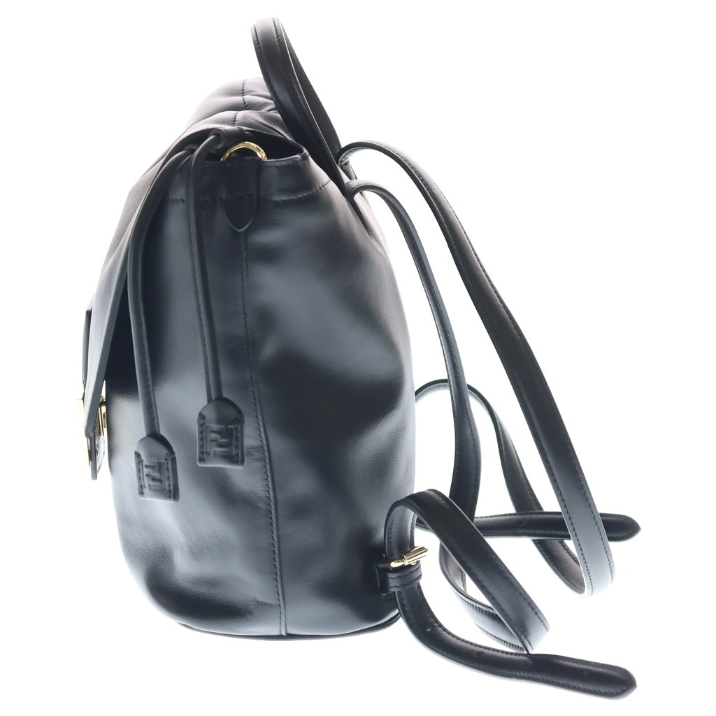FENDI(フェンディ) バゲット FFロゴ バックパック リュックサック ブラック レザー 8BZ057AYJ1F0KUR ゴールド金具 レディース