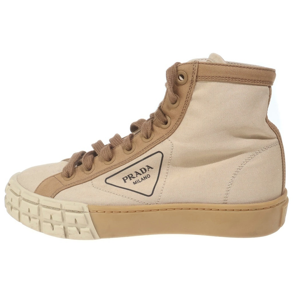 PRADA(プラダ) ハイカット ハイカットスニーカー ベージュ #38 レディース